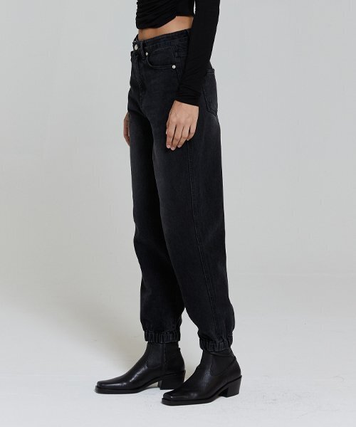 LADY VOLUME(レディーボリューム)の「BANDING JOGGER DENIM_BLACK(デニムパンツ・レディース・その他・LARGE/MEDIUM/SMALL)」の4枚目の写真