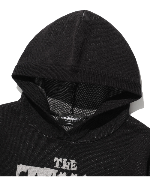 NICE GHOST CLUB（ナイスゴーストクラブ）の「GG FLAG HOODIE KNIT_BLACK(NG2FFFK690A)（ニット/セーター・レディース・ブラック・SMALL/MEDIUM）」の3枚目の写真