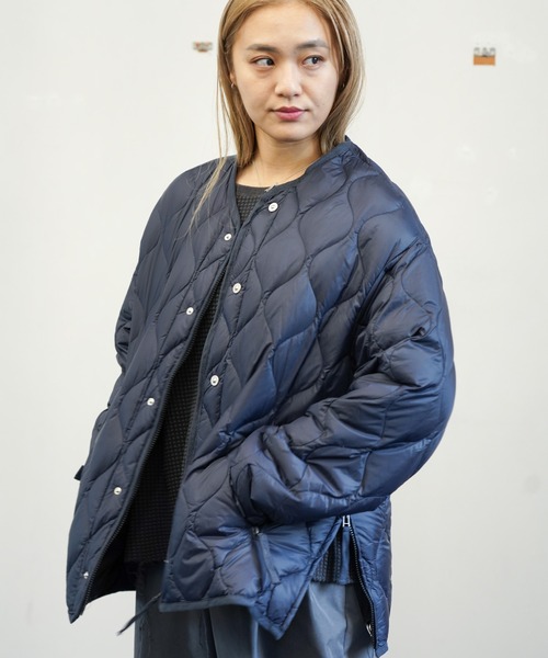 TAION（タイオン）の「TAION / タイオン MILITARY M65 LINER W-ZIP SHORT DOWN JACKET (TAION-M65LSZBML-1SH) ミリタリー M65 ライナーWジップ ショートダウンジャケット ソフトシェル（ダウンジャケット/コート・メンズ・カモフラージュ/ダークネイビー/ブラック/オリーブ/オフホワイト・SMALL/MEDIUM/LARGE/X-LARGE）」の4枚目の写真