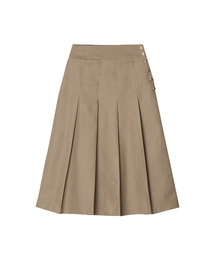 Noosa Pleats Cotton Skirt _ Beige
