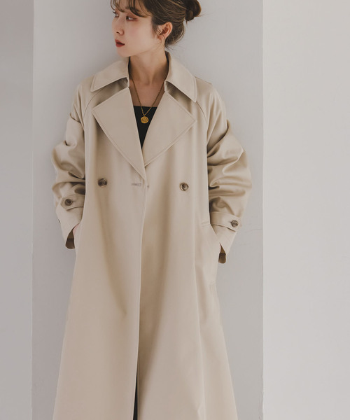 Noble(ノーブル)の「グロウツイルバックニュアンストレンチコート(トレンチコート・レディース・ネイビー/ベージュ/ブラウン・38/36)」の8枚目の写真
