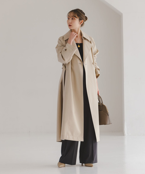 Noble(ノーブル)の「グロウツイルバックニュアンストレンチコート(トレンチコート・レディース・ネイビー/ベージュ/ブラウン・38/36)」の9枚目の写真