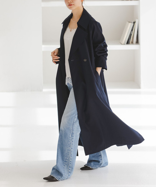 Noble(ノーブル)の「グロウツイルバックニュアンストレンチコート(トレンチコート・レディース・ネイビー/ベージュ/ブラウン・38/36)」の14枚目の写真