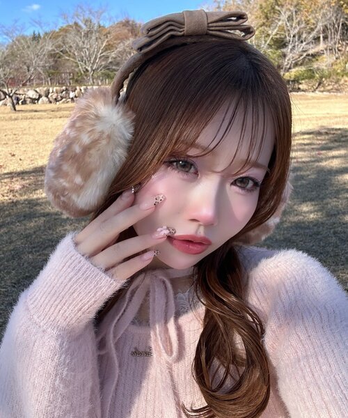 OLIVE des OLIVE（オリーブデオリーブ）の「【インフルエンサー企画】Keru リボンイヤマフ（イヤーマフ・レディース・その他1/ブラック/オフホワイト・FREE）」の17枚目の写真