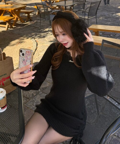 OLIVE des OLIVE（オリーブデオリーブ）の「【インフルエンサー企画】Keru リボンイヤマフ（イヤーマフ・レディース・その他1/ブラック/オフホワイト・FREE）」の21枚目の写真