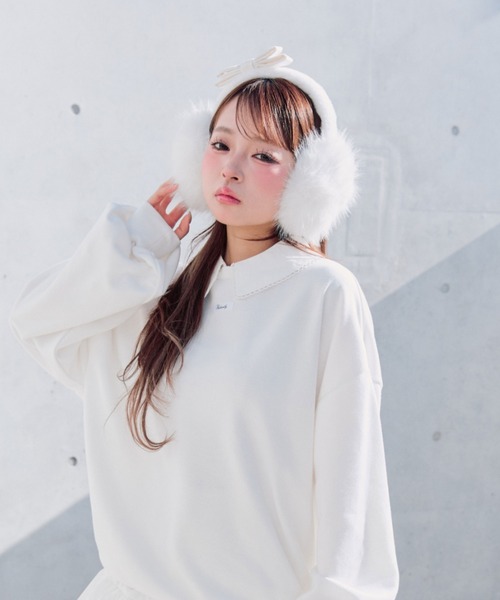 OLIVE des OLIVE（オリーブデオリーブ）の「【インフルエンサー企画】Keru リボンイヤマフ（イヤーマフ・レディース・その他1/ブラック/オフホワイト・FREE）」の10枚目の写真