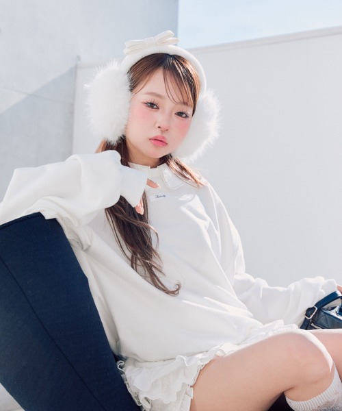 OLIVE des OLIVE（オリーブデオリーブ）の「【インフルエンサー企画】Keru リボンイヤマフ（イヤーマフ・レディース・その他1/ブラック/オフホワイト・FREE）」の11枚目の写真