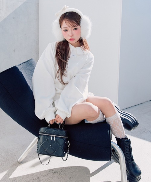 OLIVE des OLIVE（オリーブデオリーブ）の「【インフルエンサー企画】Keru リボンイヤマフ（イヤーマフ・レディース・その他1/ブラック/オフホワイト・FREE）」の12枚目の写真