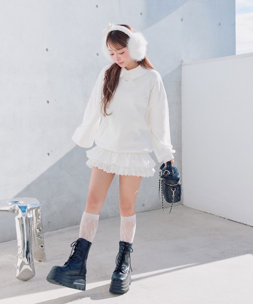 OLIVE des OLIVE（オリーブデオリーブ）の「【インフルエンサー企画】Keru リボンイヤマフ（イヤーマフ・レディース・その他1/ブラック/オフホワイト・FREE）」の6枚目の写真