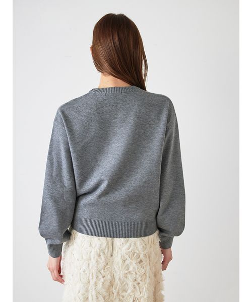 SNIDEL（スナイデル）の「Sustainableエンブレムロゴニットプルオーバー（ニット/セーター・レディース・グレー/ネイビー/グリーン/ピンク・F）」の8枚目の写真