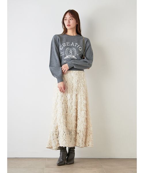 SNIDEL（スナイデル）の「Sustainableエンブレムロゴニットプルオーバー（ニット/セーター・レディース・グレー/ネイビー/グリーン/ピンク・F）」の17枚目の写真