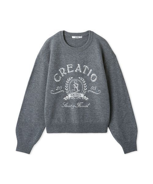 SNIDEL（スナイデル）の「Sustainableエンブレムロゴニットプルオーバー（ニット/セーター・レディース・グレー/ネイビー/グリーン/ピンク・F）」の18枚目の写真