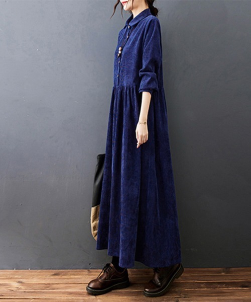 ONEP STAR（ワンピスター）の「ギャザーウエストシャツワンピース（シャツワンピース・レディース・ブラック/ネイビー/レッド・MEDIUM/LARGE/X-LARGE）」の19枚目の写真