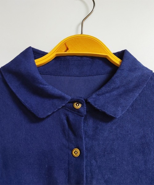 ONEP STAR（ワンピスター）の「ギャザーウエストシャツワンピース（シャツワンピース・レディース・ブラック/ネイビー/レッド・MEDIUM/LARGE/X-LARGE）」の7枚目の写真