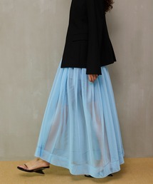 MAISON SPECIAL | Sponge Mesh Flare Skirt/スポンジメッシュフレアスカート(デニムスカート)