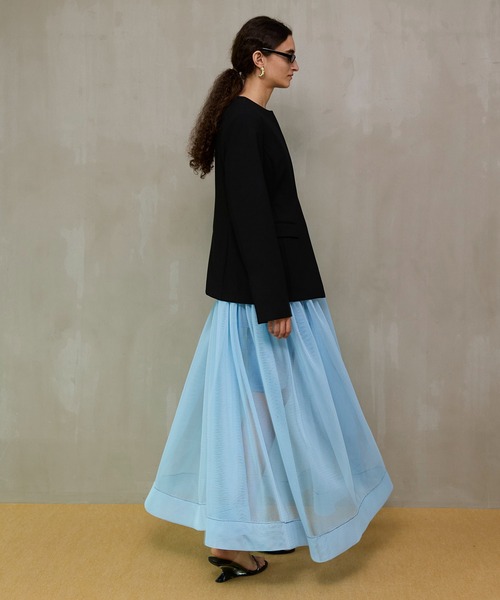 MAISON SPECIAL（メゾンスペシャル）の「Sponge Mesh Flare Skirt/スポンジメッシュフレアスカート（デニムスカート・レディース・ブルー/アイボリー/ブラック・38/36）」の10枚目の写真