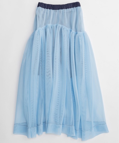 MAISON SPECIAL（メゾンスペシャル）の「Sponge Mesh Flare Skirt/スポンジメッシュフレアスカート（デニムスカート・レディース・ブルー/アイボリー/ブラック・38/36）」の13枚目の写真
