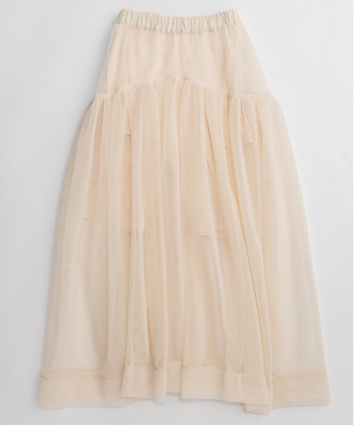 MAISON SPECIAL（メゾンスペシャル）の「Sponge Mesh Flare Skirt/スポンジメッシュフレアスカート（デニムスカート・レディース・ブルー/アイボリー/ブラック・38/36）」の12枚目の写真