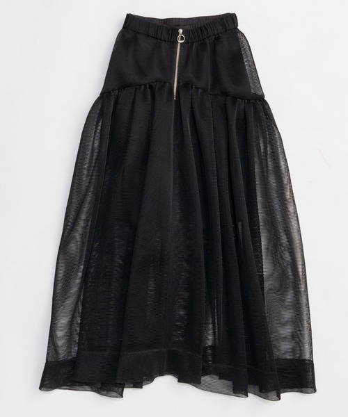 MAISON SPECIAL(メゾンスペシャル)の「Sponge Mesh Flare Skirt/スポンジメッシュフレアスカート(デニムスカート・レディース・ブルー/アイボリー/ブラック・38/36)」の19枚目の写真