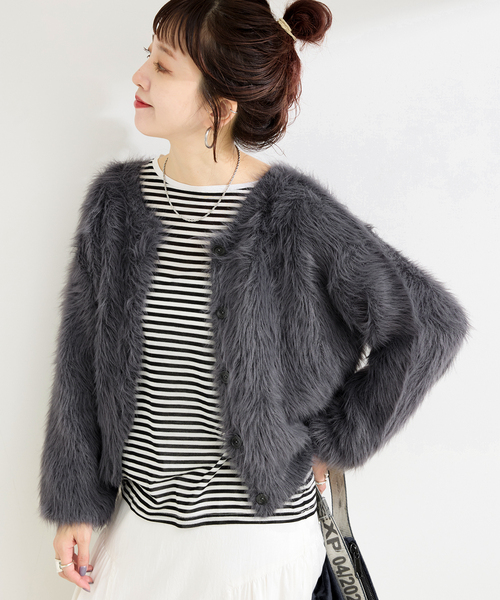 2wayフェザーヤーンニットプルオーバー（ニット/セーター）｜B.C STOCK