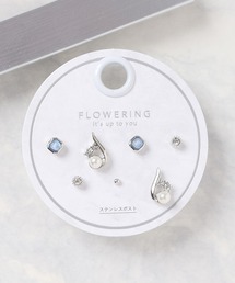 Flowering（フラワーリング）の「ハート/ビジュー/ドロップ/リボン/セットピアス（ピアス（両耳用））」