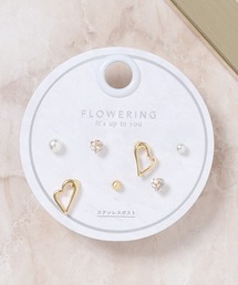 Flowering（フラワーリング）の「ハート/ビジュー/ドロップ/リボン/セットピアス（ピアス（両耳用））」