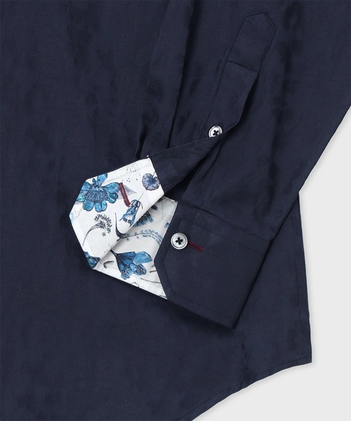 Paul Smith（ポールスミス）の「フローラルジャカード ドレスシャツ / 163211 801PRX（ビジネスシャツ・メンズ・ネイビー/ライトグリーン/ホワイト・SMALL/MEDIUM/LARGE/X-LARGE/XX-LARGE）」の5枚目の写真