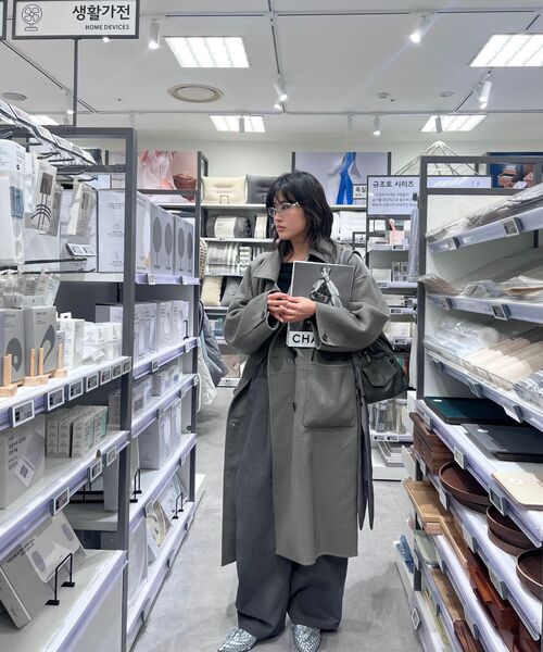 GCLIP(ジクリップ)の「コットンツーピンタックワイドフィットバンディングパンツ(その他パンツ・レディース・ダークグレー・MEDIUM/LARGE/X-LARGE/XX-LARGE)」の6枚目の写真