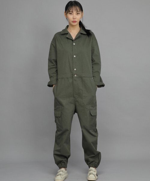SAINTCREW(セントクルー)の「レトロラインカーゴジョガージャンプスーツ RLCJ-509 カーキ(つなぎ/オールインワン・レディース・その他・MEDIUM/LARGE/X-LARGE)」の1枚目の写真