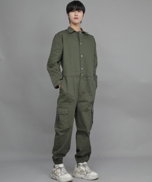 SAINTCREW(セントクルー)の「レトロラインカーゴジョガージャンプスーツ RLCJ-509 カーキ(つなぎ/オールインワン・レディース・その他・MEDIUM/LARGE/X-LARGE)」の2枚目の写真