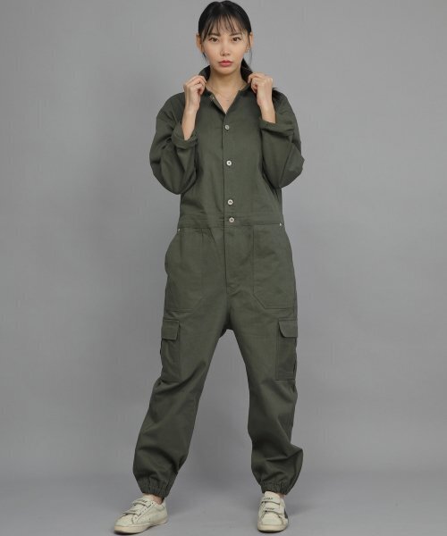 SAINTCREW(セントクルー)の「レトロラインカーゴジョガージャンプスーツ RLCJ-509 カーキ(つなぎ/オールインワン・レディース・その他・MEDIUM/LARGE/X-LARGE)」の3枚目の写真