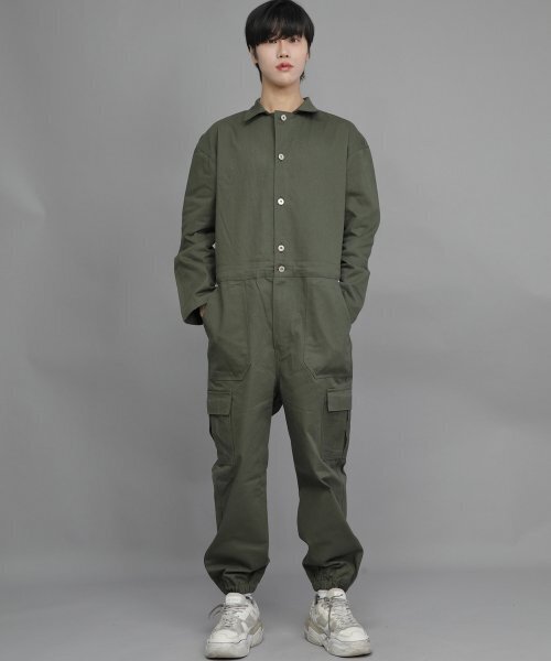 SAINTCREW(セントクルー)の「レトロラインカーゴジョガージャンプスーツ RLCJ-509 カーキ(つなぎ/オールインワン・レディース・その他・MEDIUM/LARGE/X-LARGE)」の4枚目の写真