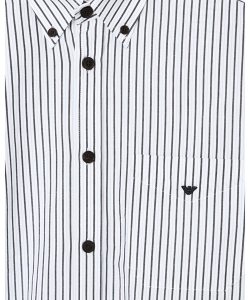 EMPORIO ARMANI（エンポリオアルマーニ）の「【エンポリオ アルマーニ】ボタンダウンシャツ 糸染めファブリック ストライプ（シャツ/ブラウス・メンズ・ブルー系その他・MEDIUM/LARGE/X-SMALL/SMALL）」の3枚目の写真