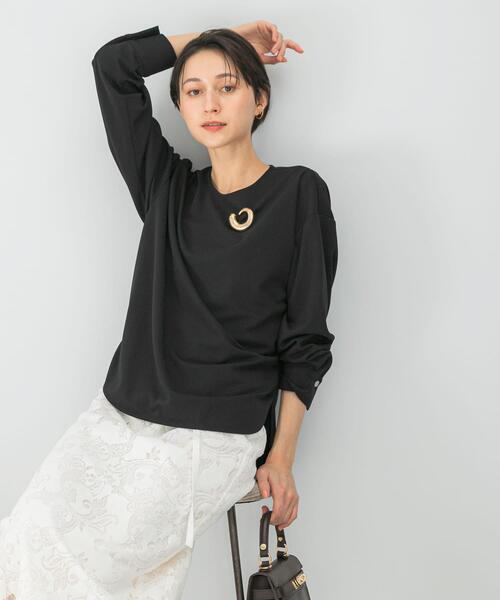 URBAN RESEARCH ROSSO WOMEN(アーバンリサーチ ロッソ)の「ストレッチジョーゼットプルオーバー(シャツ/ブラウス・レディース・モカ/オフホワイト/ブラック・FREE)」の1枚目の写真