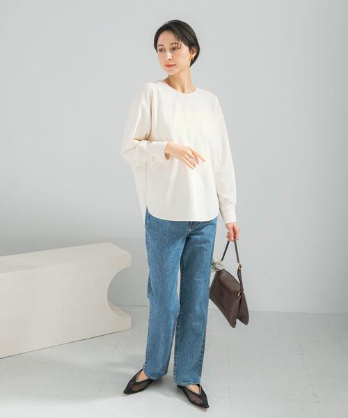 URBAN RESEARCH ROSSO WOMEN(アーバンリサーチ ロッソ)の「ストレッチジョーゼットプルオーバー(シャツ/ブラウス・レディース・モカ/オフホワイト/ブラック・FREE)」の10枚目の写真