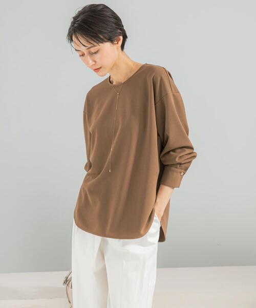 URBAN RESEARCH ROSSO WOMEN(アーバンリサーチ ロッソ)の「ストレッチジョーゼットプルオーバー(シャツ/ブラウス・レディース・モカ/オフホワイト/ブラック・FREE)」の14枚目の写真