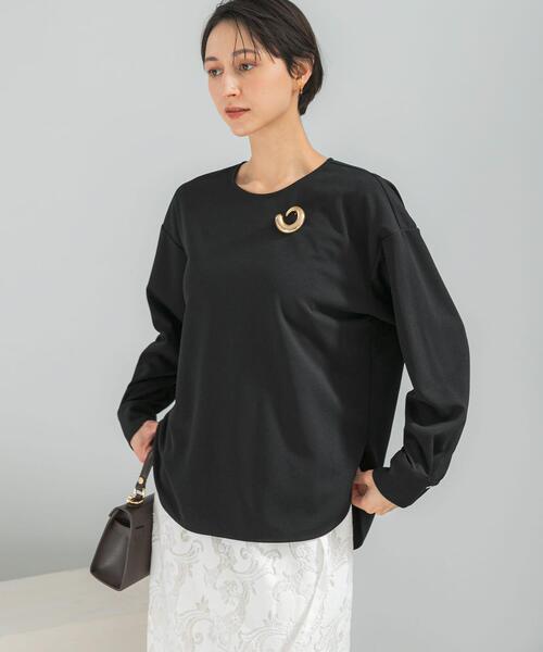 URBAN RESEARCH ROSSO WOMEN(アーバンリサーチ ロッソ)の「ストレッチジョーゼットプルオーバー(シャツ/ブラウス・レディース・モカ/オフホワイト/ブラック・FREE)」の20枚目の写真