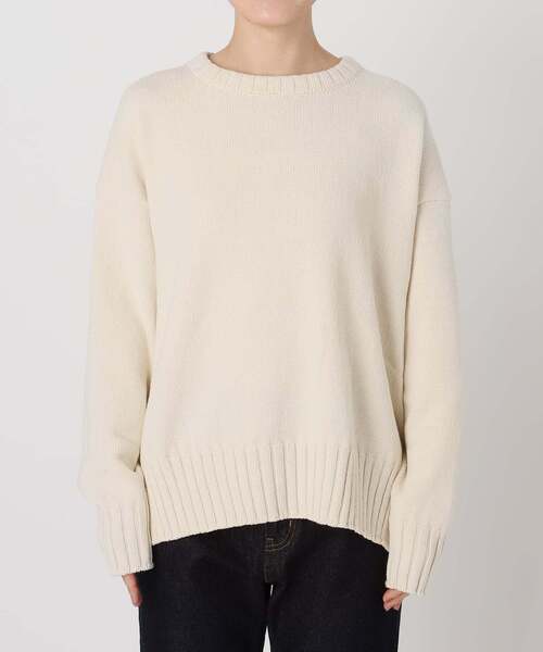 SLOBE IENA(スローブイエナ)の「《WEB限定/追加》バルキーコットンプルオーバー(ニット/セーター・レディース・ブルー/カーキ/サックスブルー/グリーン/ホワイト・FREE)」の7枚目の写真