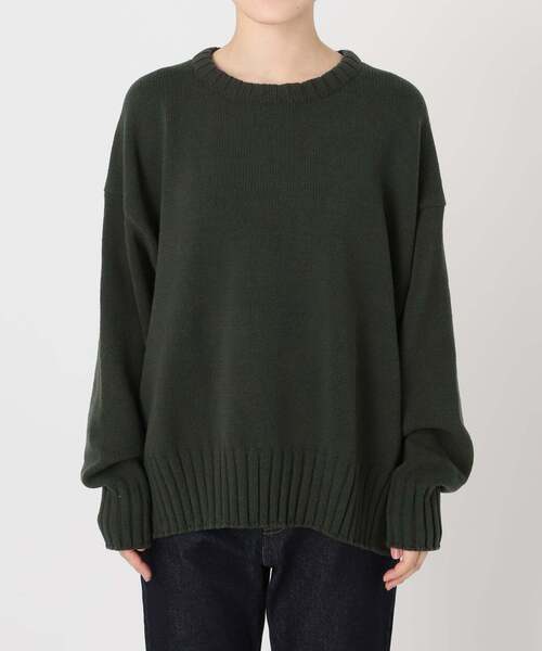 SLOBE IENA(スローブイエナ)の「《WEB限定/追加》バルキーコットンプルオーバー(ニット/セーター・レディース・ブルー/カーキ/サックスブルー/グリーン/ホワイト・FREE)」の11枚目の写真
