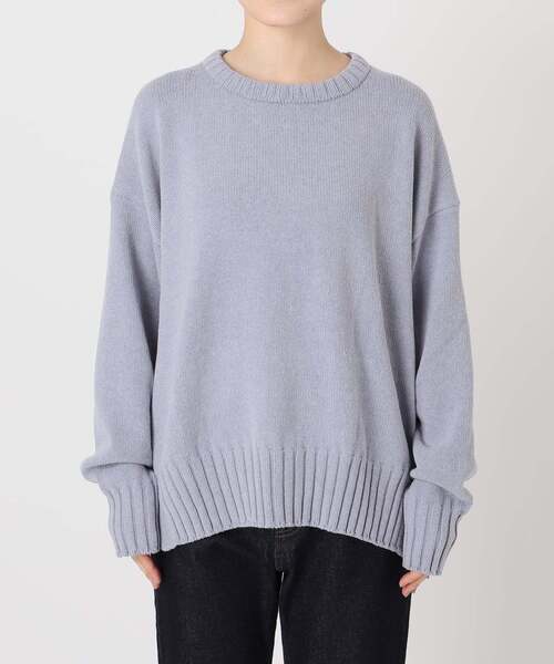 SLOBE IENA(スローブイエナ)の「《WEB限定/追加》バルキーコットンプルオーバー(ニット/セーター・レディース・ブルー/カーキ/サックスブルー/グリーン/ホワイト・FREE)」の13枚目の写真