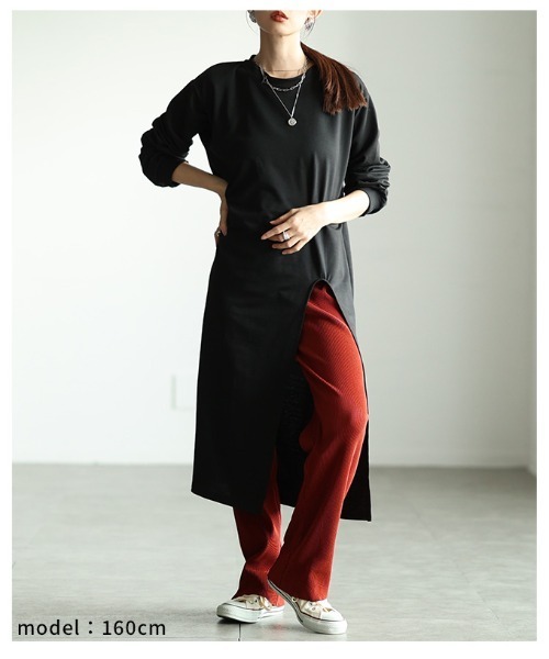 Sawa a la mode(サワアラモード)の「スリットロングチュニック(チュニック・レディース・ブラック・FREE)」の21枚目の写真