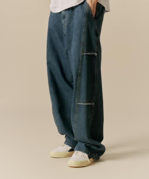 URBANDTYPE(アーバンディタイプ)の「カットオフポイントデニムパンツ_インディゴ(デニムパンツ・レディース・その他・LARGE/SMALL/MEDIUM)」の2枚目の写真