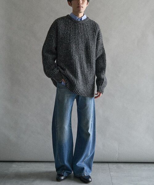 CRAFT STANDARD BOUTIQUE（クラフトスタンダードブティック）の「チャンキーニットプルオーバー（ニット/セーター・メンズ・ブラック/ブルー/アイボリー・M/L/XL）」の6枚目の写真