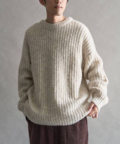 CRAFT STANDARD BOUTIQUE（クラフトスタンダードブティック）の「チャンキーニットプルオーバー（ニット/セーター・メンズ・ブラック/ブルー/アイボリー・M/L/XL）」の15枚目の写真