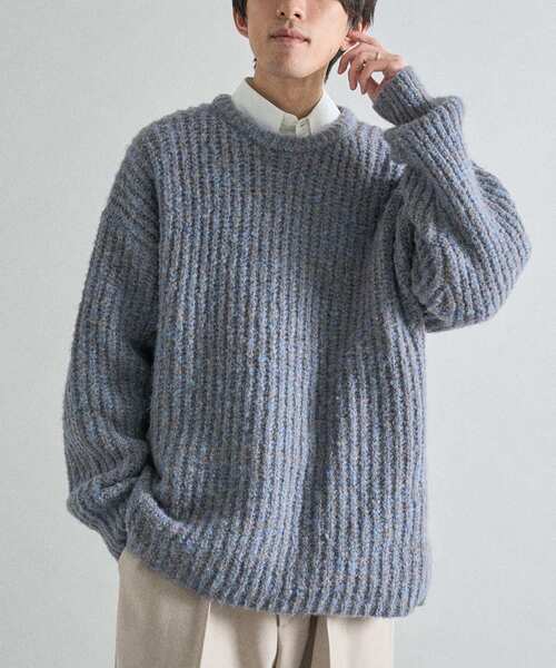 CRAFT STANDARD BOUTIQUE（クラフトスタンダードブティック）の「チャンキーニットプルオーバー（ニット/セーター・メンズ・ブラック/ブルー/アイボリー・M/L/XL）」の3枚目の写真