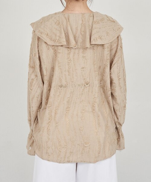 SHENERY（シーナリー）の「ニュアンスフリルカラーブラウス（シャツ/ブラウス・レディース・ベージュ/ブラック/オフホワイト・FREE）」の20枚目の写真