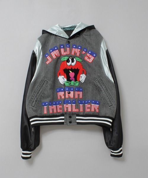 RNA(アールエヌエー)の「J2186 デニムコンビサテンスタジャン(スタジャン・レディース・ブラック/ブルー・MEDIUM)」の9枚目の写真