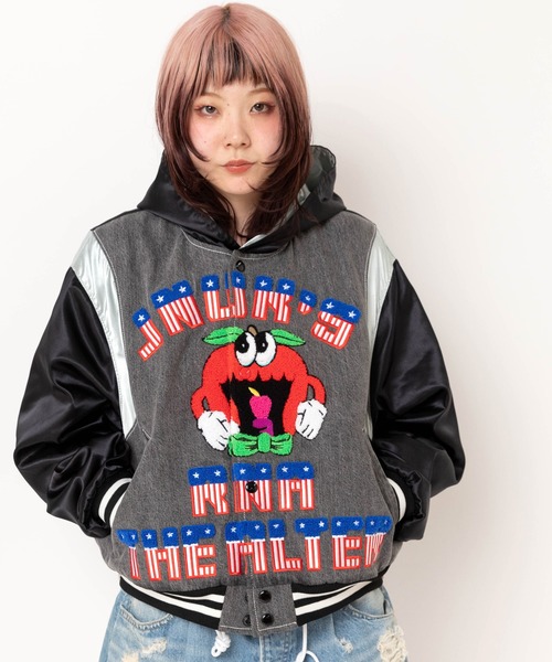 RNA(アールエヌエー)の「J2186 デニムコンビサテンスタジャン(スタジャン・レディース・ブラック/ブルー・MEDIUM)」の19枚目の写真