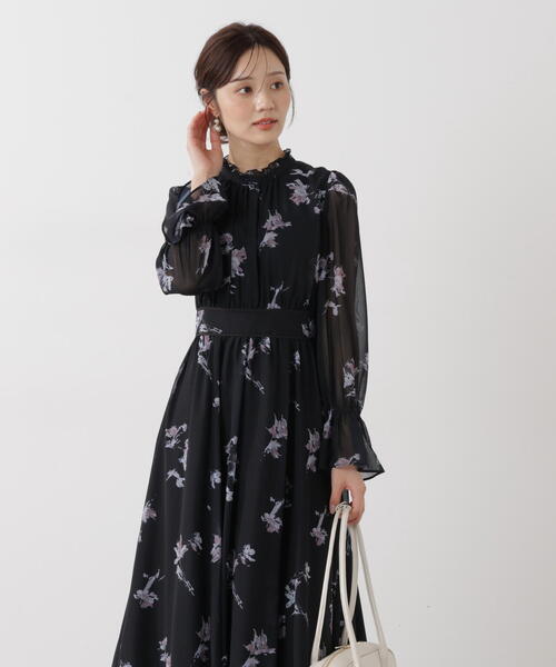 PROPORTION BODY DRESSING(プロポーションボディドレッシング)の「花柄プリントギャザーワンピース / 1216140103(ワンピース・レディース・ピンク/ブルー/ブラック・SMALL/P/S/MEDIUM)」の7枚目の写真