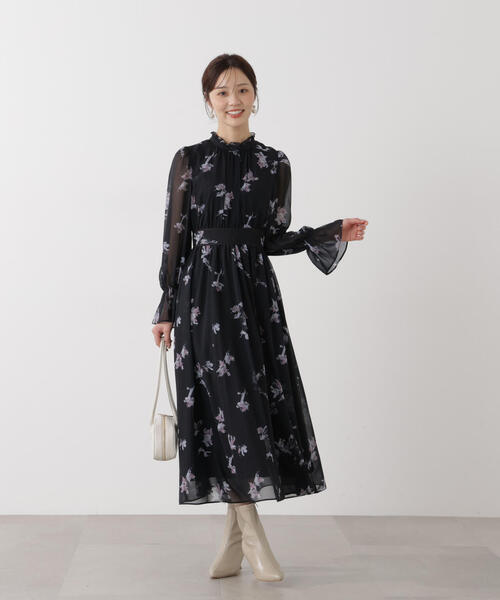 PROPORTION BODY DRESSING(プロポーションボディドレッシング)の「花柄プリントギャザーワンピース / 1216140103(ワンピース・レディース・ピンク/ブルー/ブラック・SMALL/P/S/MEDIUM)」の8枚目の写真